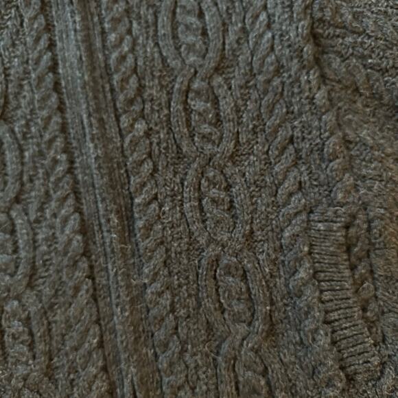 Aran Woolen Mills Batwing Jacket w/ Celtic Knot Zipper Pull Charcoal Gray M/L - Picture 3 of 10